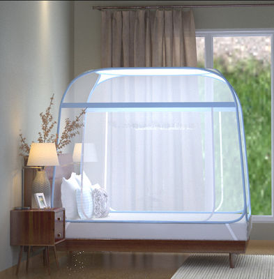 Double Outdoor Travel Fully Enclosed Zipper Pop-Up Mosquito Net Universal Single Bed Enclosure Steel Wire Folded Home Curtain