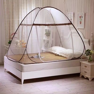 Summer New Mosquito Net Installation Free Mongolian Bag Tent Zipper Bottom Integrated Steel Wire Mesh Net Foldable Home Use
