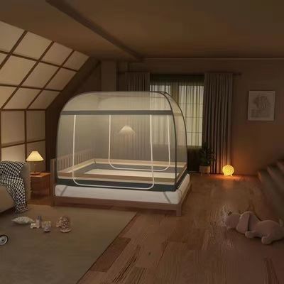 Canopy Bed Yurt Mosquito Net Camping Bed Net for Adults Mosquito Net for Bed Easy Install Portable Foldable Mongolian Folding